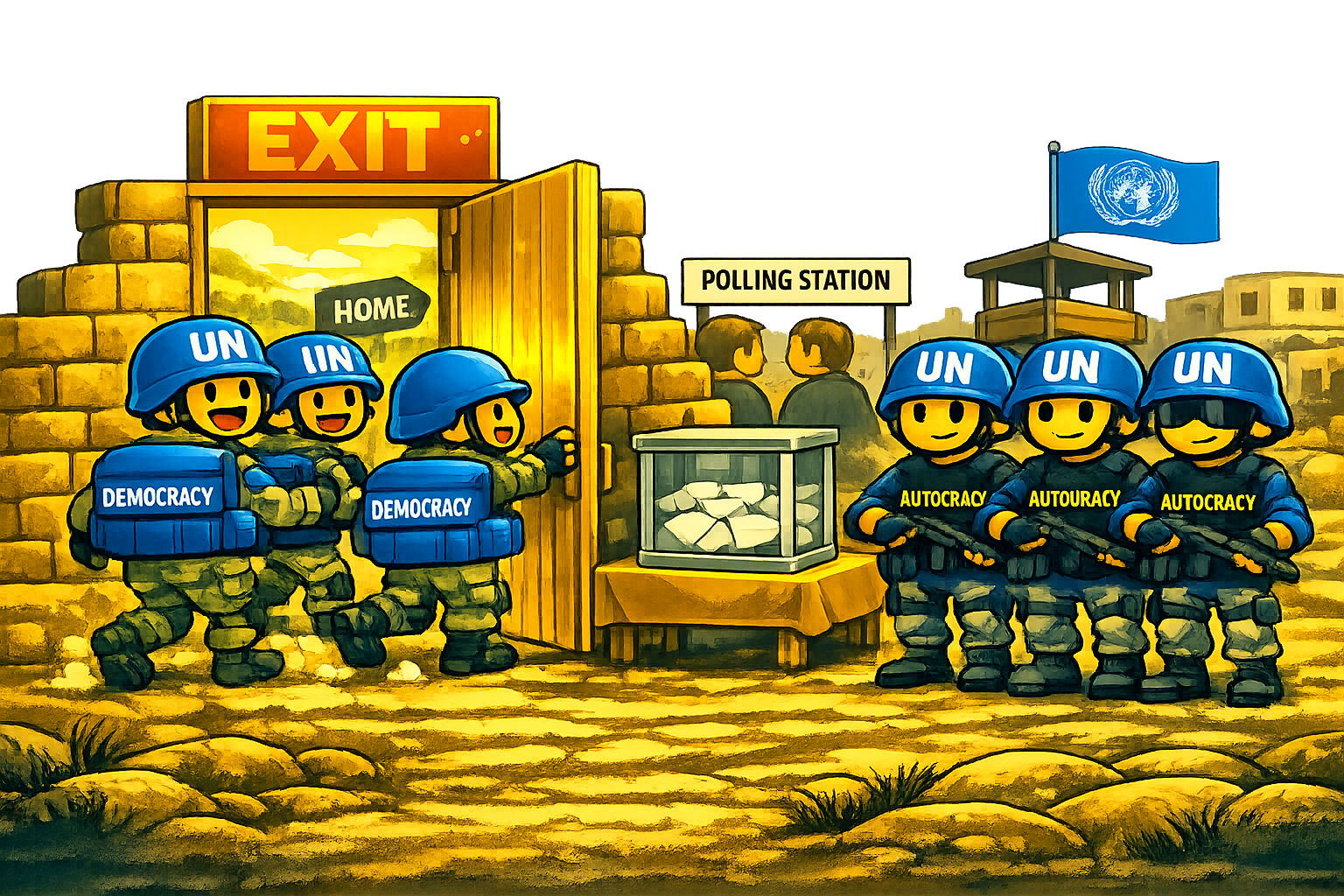 UN peacekeepers illustration