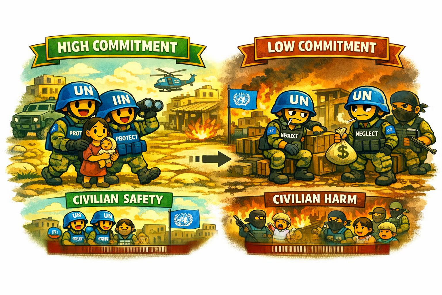 UN peacekeepers illustration